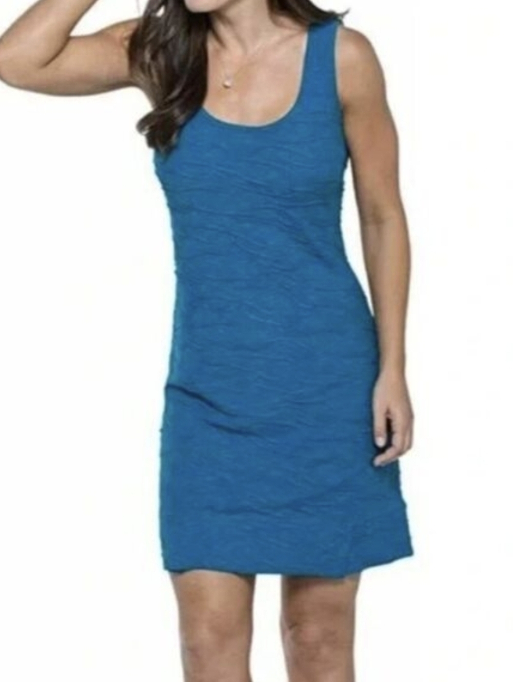 Toad&Co Samba Wave Tank Dress Blue Womens Size L